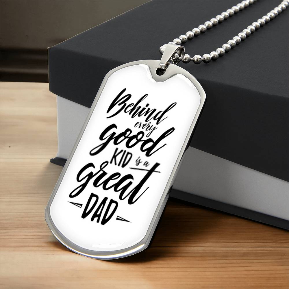 Fathers Day Gift From Son & Daughter - Army Tag Necklace, Dog Tag