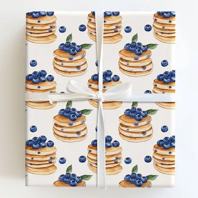 Stacks on Blue - Gift Wrap for Christmas, Holidays Wrapping Paper, Christmas Wrapping Paper