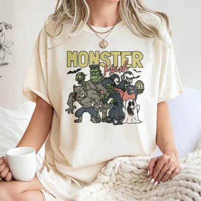 Retro Halloween T-Shirt,Monster Mash T-Shirt,Vintage Ghost Halloween T-Shirt,Monster T-Shirt,Retro Fall Top,Fall T-Shirt T-Shirt Comfy