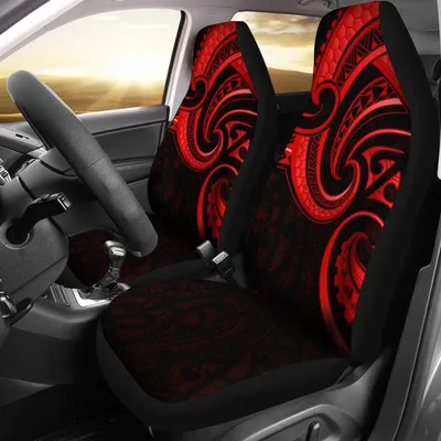 New Zealand Maori Mangopare Car Seat Covers Polynesian Red