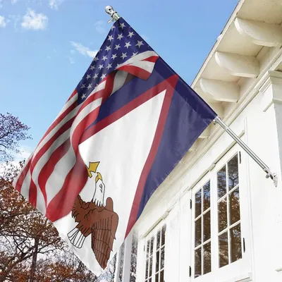 American Flag Waving Show American, House Flag Decoration Vertical House Flag