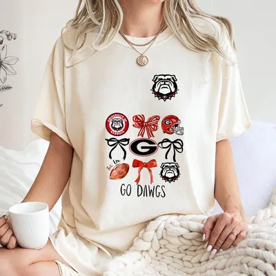 College Game Day Georgia Bulldog Inspired Phone Case, Varsity Team Go Dawgs Football Phone Cover With Cute Bows T-Shirt