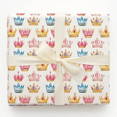 Detailed Crown - Gift Wrap for Christmas, Holidays Wrapping Paper, Christmas Wrapping Paper