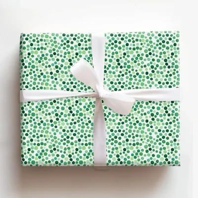 Emerald Dot - Gift Wrap for Christmas, Holidays Wrapping Paper, Christmas Wrapping Paper