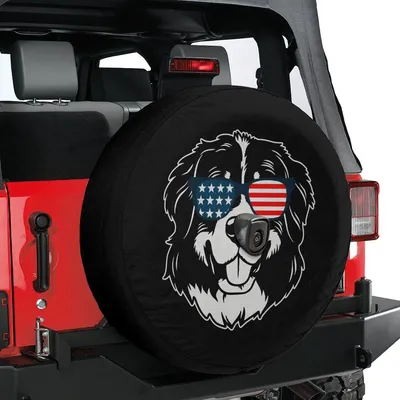 Spare Tire Cover, Bernese Mountain Dog Tire Cover, Car Accessories Bernese Mountain Owner, Pet Spare Tire Cover, Camera Hole, American Spare Tire Cover