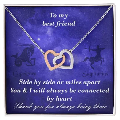 Capricorn To Sagittarius Best Friend Interlocked Hearts Necklace Interlocking Hearts Necklace