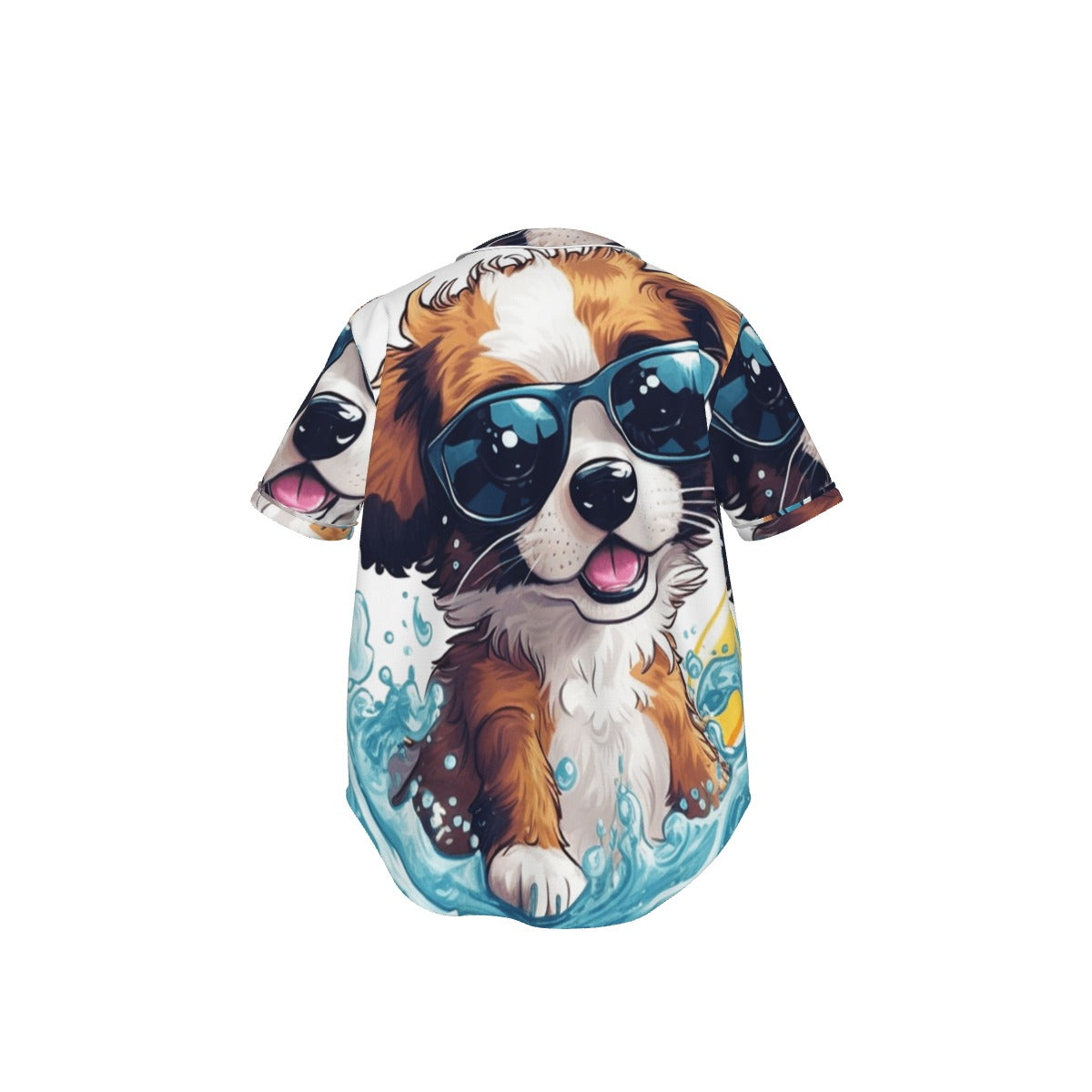 Cartoon Puppy Shirt – Summer Vibes with Cool Shades Baseball Jersey