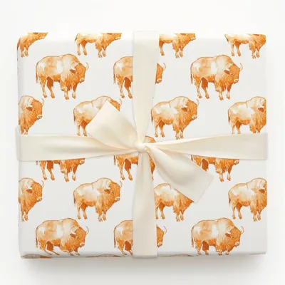 Orange West - Gift Wrap for Christmas, Holidays Wrapping Paper, Christmas Wrapping Paper