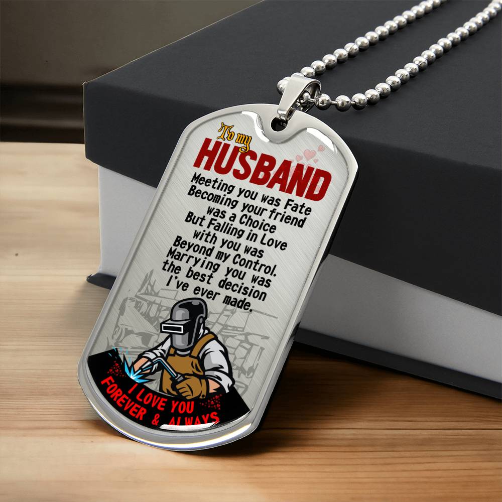 Gift For Hubby - Premium Dog Tag - Army Tag Necklace, Dog Tag