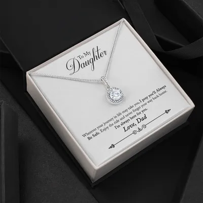 To My Dad - Never Forget That I Love You Father's Day - Father Daughter Necklace, Father To Daughter Birthday Gift, Gifts To Daughter From Dad - Dad To Daughter Necklace Jewelry Gift Love Dad To Daughter Necklace - Dad Anniversary Gift