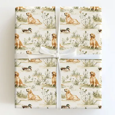 Paw Prints in the Blind - Gift Wrap for Christmas, Holidays Wrapping Paper, Christmas Wrapping Paper
