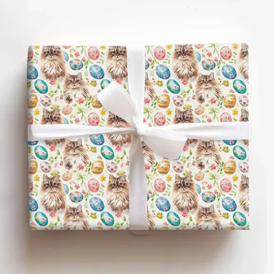 Easter Eggs with the Siberian - Gift Wrap for Christmas, Holidays Wrapping Paper, Christmas Wrapping Paper