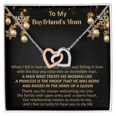 Gift For Boyfriend'S Mom Christmas - Welcome Me - Interlocking Interlocking Hearts Necklace