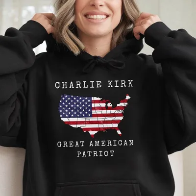 Charlie Kirk Great American Patriotic Memorial Hoodie, Charlie Kirk Shot Dead At Utah College Event Hoodie, Graphic Design