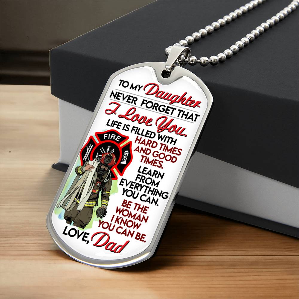 Gift For Daughter From Dad, Daughter Father Necklace, Daughter Gift From Dad, To My Daughter, Daughters Birthday - Army Tag Necklace, Dog Tag