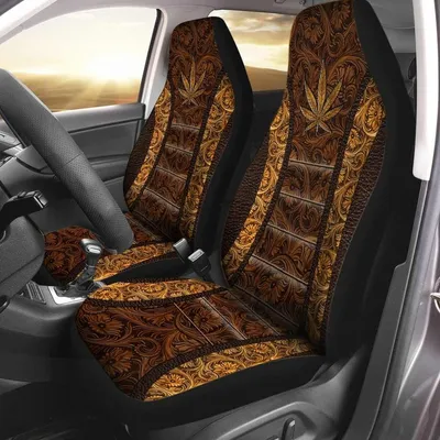 Cool Weed Front Car Seat Cover Let's Get Lit Weed Auto Seat Protector
