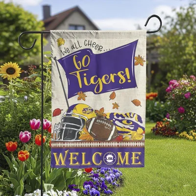 Lsu Tigers Football Vertical Garden Flag, Go Tigers Welcome Yard Banner, Autumn Fall Football Decor, Ncaa Collegiate Sports Fan Gift, Purple Gold Pride Vertical Garden Flag