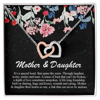 Mother & Daughter Interlocking Hearts Necklace