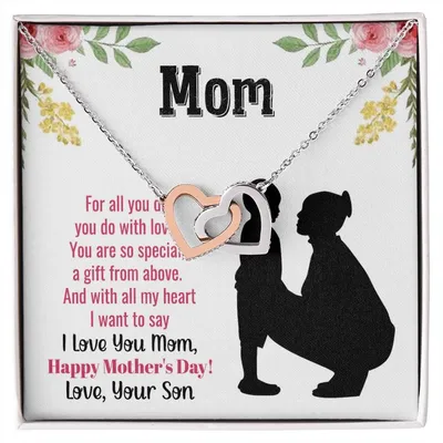 Mother'S Day Necklace Gift For Mom Mothers Day Gift To My Mom Necklace For Mom Mom'S Day Gift Mother Day Gift Set Interlocking Hearts Necklace