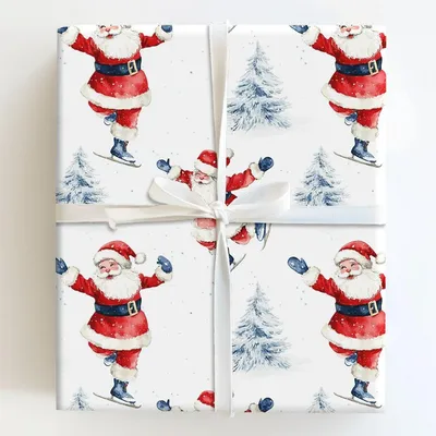 Merry Skate-tacular - Gift Wrap for Christmas, Holidays Wrapping Paper, Christmas Wrapping Paper