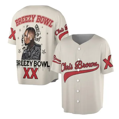 Breezy Bowl Baseball Jersey, Chris Brown Inspired Baseball Jersey, Urban Streetwear Top, Hip Hop Fashion