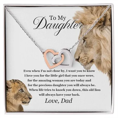 To My Daughter - Interlocking Love Necklace - Tmdt05 Interlocking Hearts Necklace