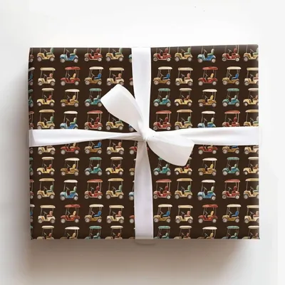 Old School Golf - Gift Wrap for Christmas, Holidays Wrapping Paper, Christmas Wrapping Paper