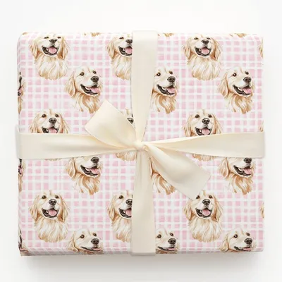 Pink Tail Wags - Gift Wrap for Christmas, Holidays Wrapping Paper, Christmas Wrapping Paper