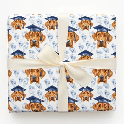 Rhodesian Ridgeback Graduate - Gift Wrap for Christmas, Holidays Wrapping Paper, Christmas Wrapping Paper
