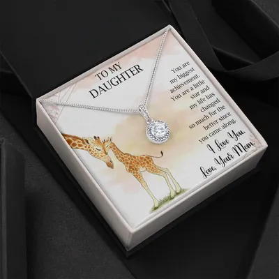 Mom To Daughter Necklace Gift - A Mother's Treasure - Giraffe Necklace - Giraffe Necklace For Mom - Mothers Day Gift - Gift From Daughter - Gift From Son - Appreciation Gift To Mom - Mother To Daughter Birthday Gift