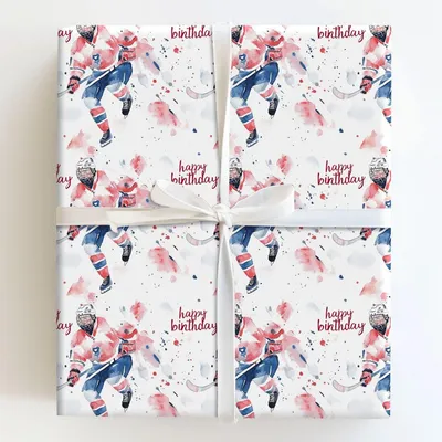 Birthday on Ice - Gift Wrap for Christmas, Holidays Wrapping Paper, Christmas Wrapping Paper