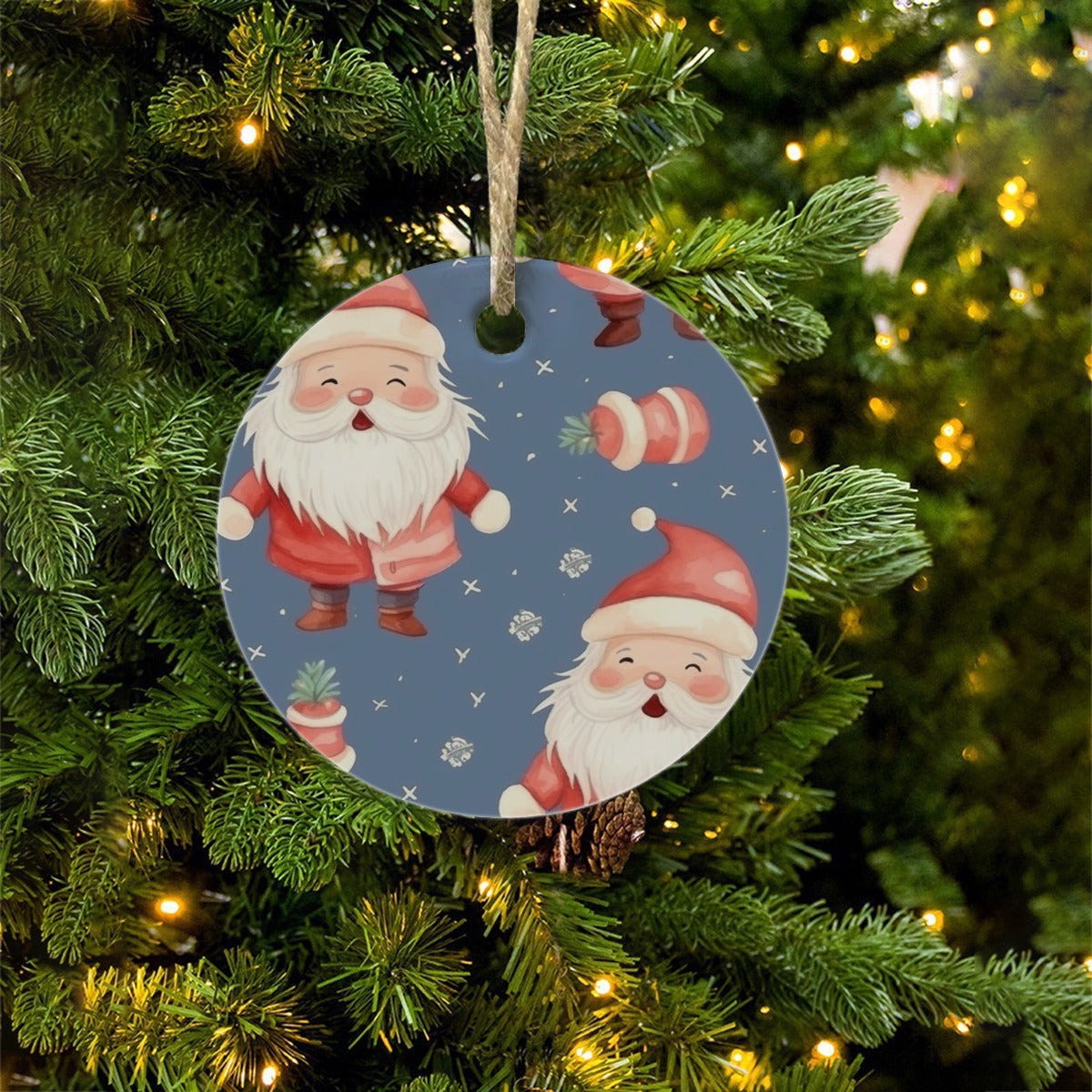 Round Christmas Ceramic Decoration Ornaments