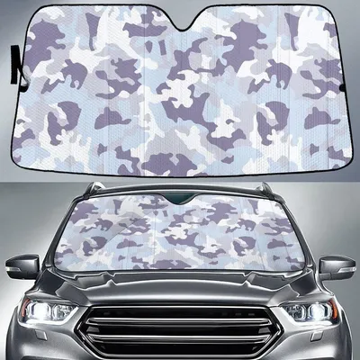 Hydro Dipping Film Purple Camo Pattern Printed Car Sun Shades Cover Auto Windshield PrintSyde