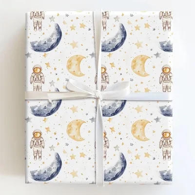 Moonlit Mission - Gift Wrap for Christmas, Holidays Wrapping Paper, Christmas Wrapping Paper