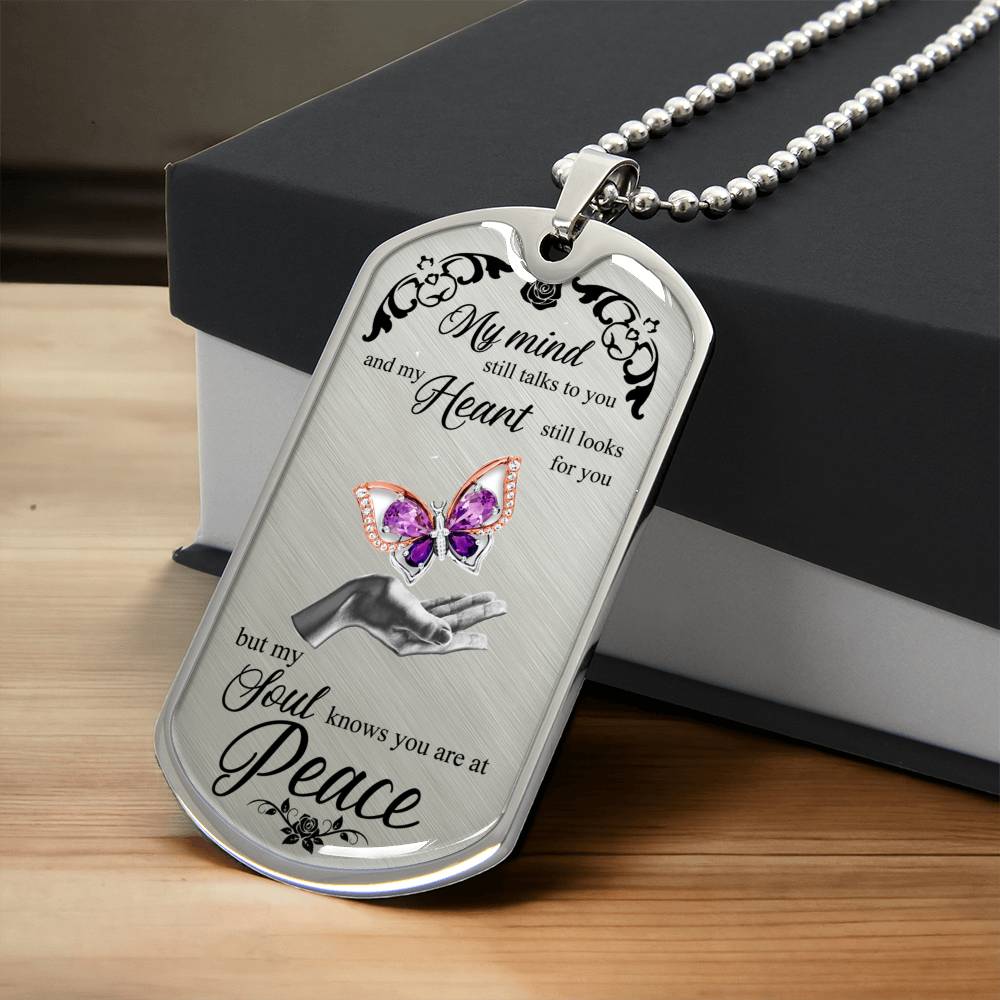 Memorial Necklace - Gifts For Men, Women - In Memory Of Mom, Dad - In Memory Of Husband, Wife - Memorial Gift - Army Tag Necklace, Dog Tag