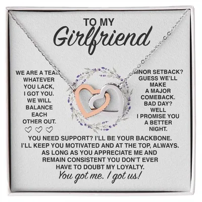 Gf005 Interlocking Hearts Necklace Gift For Girlfriend
