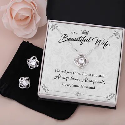 The Perfect Gift To Wife - Love Knot Earring & Necklace Set