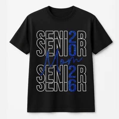 Senior Mom 2026 Graduation T-Shirt, Casual Aesthetic Top For Class Of 2026, Perfect For Daily Wear And Celebrations
