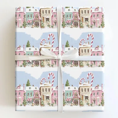 Candy Cane Crossing - Gift Wrap for Christmas, Holidays Wrapping Paper, Christmas Wrapping Paper