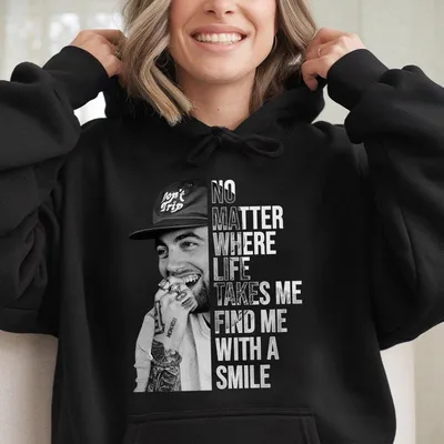 Mac Miller Tiny Desk Concert Hoodie, Black & White Music Graphic Hoodie, Hip Hop Streetwear, Gift For Fans