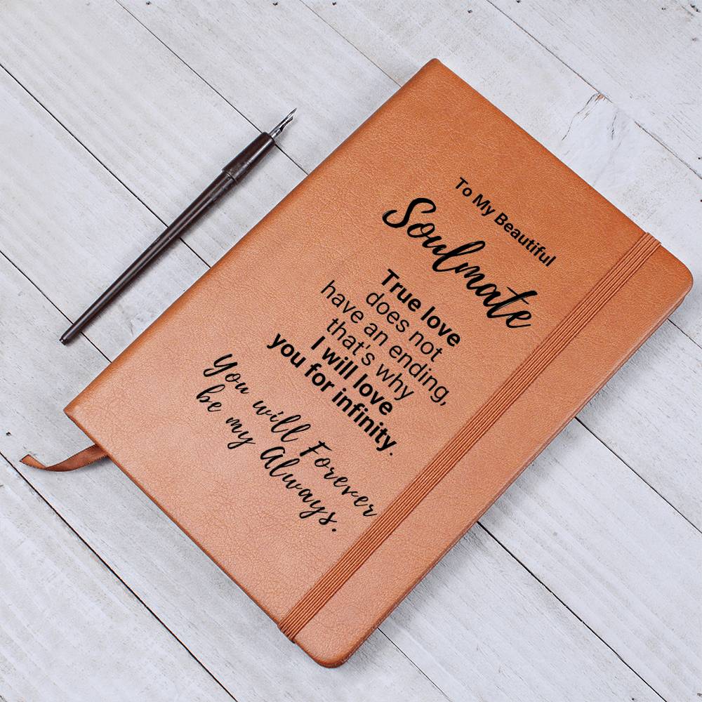 Infinite Love - Leather Journal - Soulmate - I Will Love You For Infinity - Graphic Journal