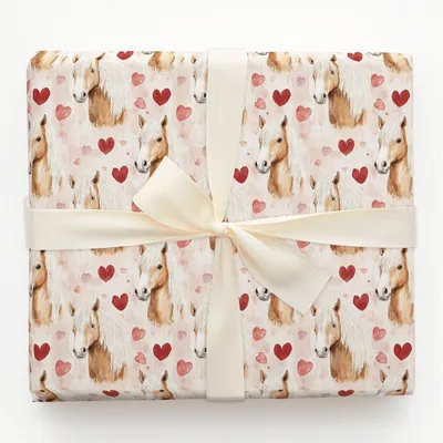 Haflinger Valentine - Gift Wrap for Christmas, Holidays Wrapping Paper, Christmas Wrapping Paper
