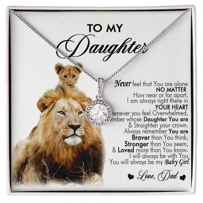Never Feel That You Are Alone, Birthday Gift Necklace For Daughter, Gift From Dad, To My Daughter Necklace, Father Daughter Necklace, Christmas Gifts, Anniversary Gift, Wedding Necklace, Mothers Day Gifts, Grown Up Daughter, Graduation Gift