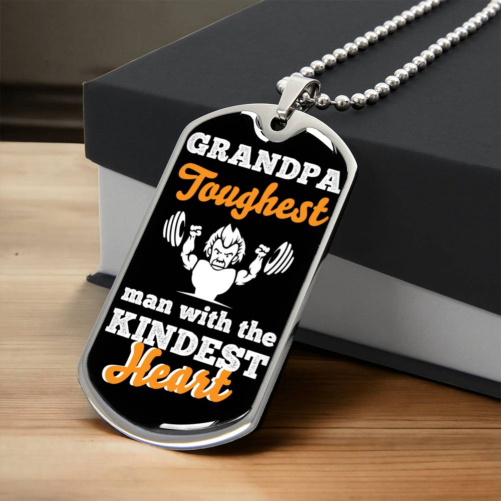 Patent-Pending Jewelry For Grandpa - Army Tag Necklace, Dog Tag