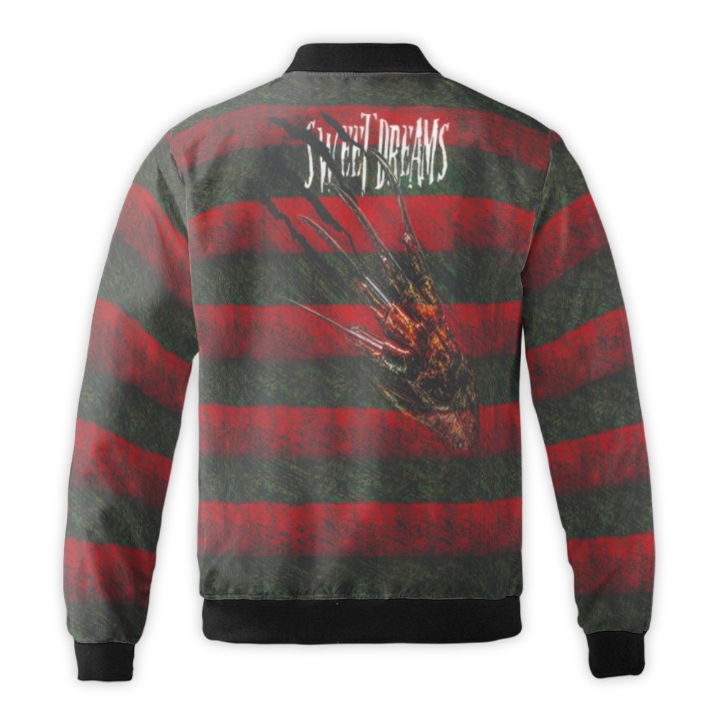 Red And Black Stripe Horror Claw Glove Slasher Movie Fan Graphic Bomber ...