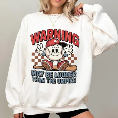 Funny May Be Louder Than The Umpire Baseball Sweatshirt Game Day Baseball Mama Sweatshirt Retro Baseball Mom Gift