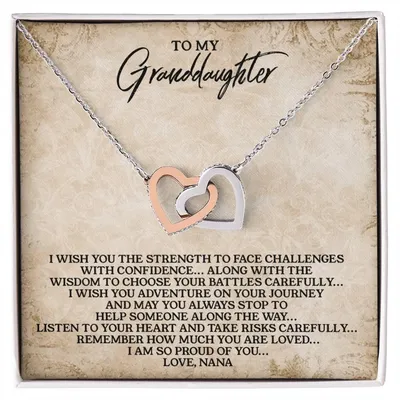 To My Granddaughter - Love Nana - Alluring Beauty Necklace Interlocking Hearts Necklace