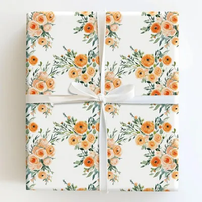 Sweet Apricot - Gift Wrap for Christmas, Holidays Wrapping Paper, Christmas Wrapping Paper