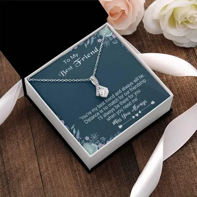 To My Bestfriend - Miss You Always-  925 Sterling Silver Pendant Alluring Beauty Necklace