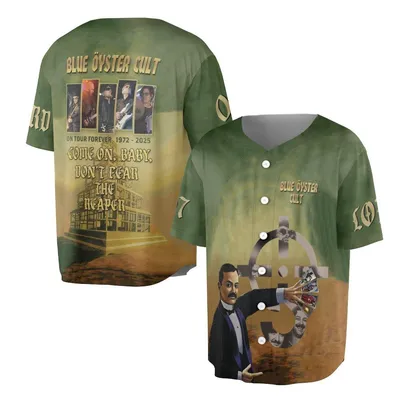 Blue öYster Cult Don'T Fear The Reaper Baseball Jersey Baseball Jersey, Classic Rock Band Merch Baseball Jersey, Us Tour 1972-2025